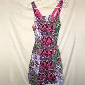 Farinelli Mixed Pattern Slip Apron Dress, Large